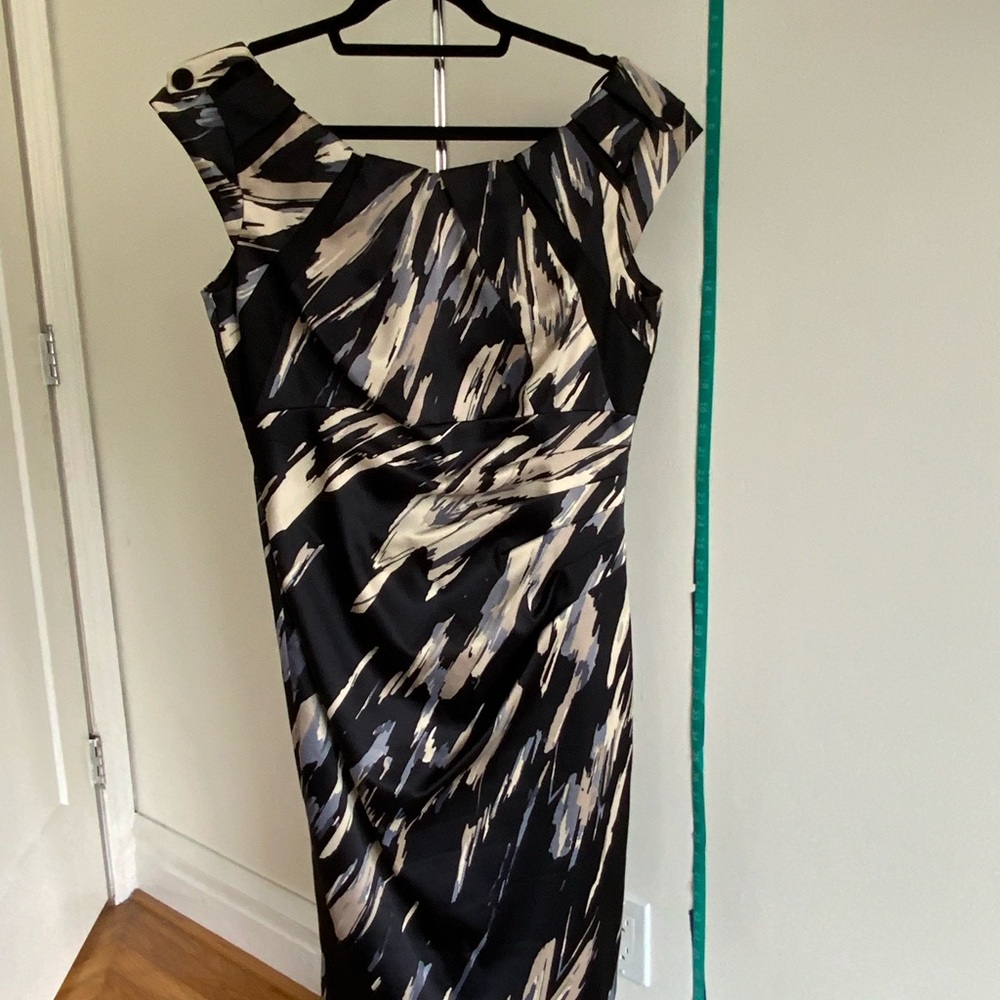 Jax Black and White Asymmetrical Sheath Dress